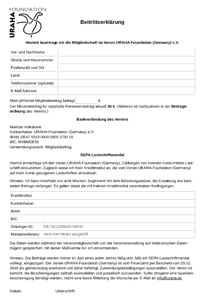 Mitgliedschaft beantragen