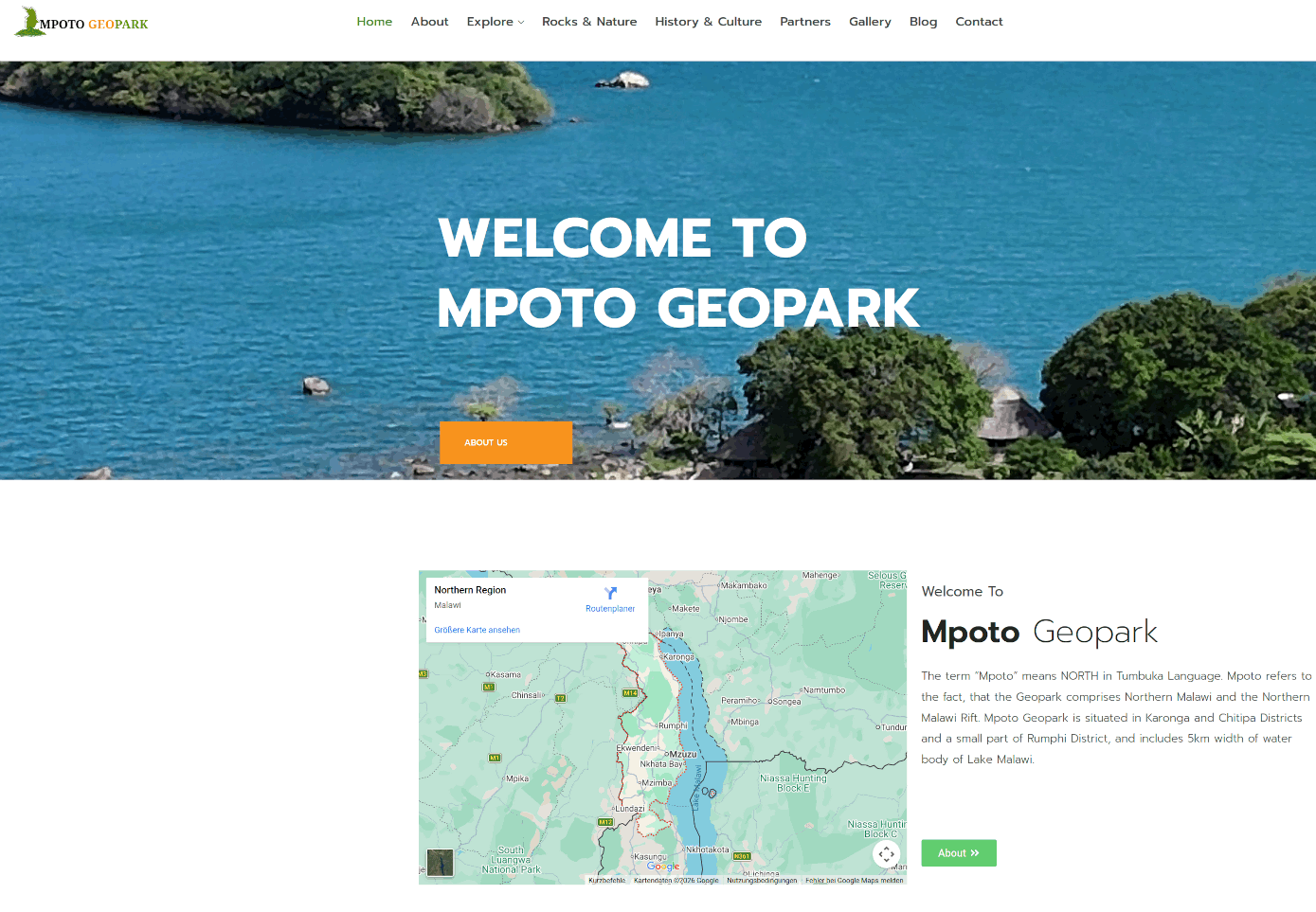 Website Mpoto Geopark Malawi